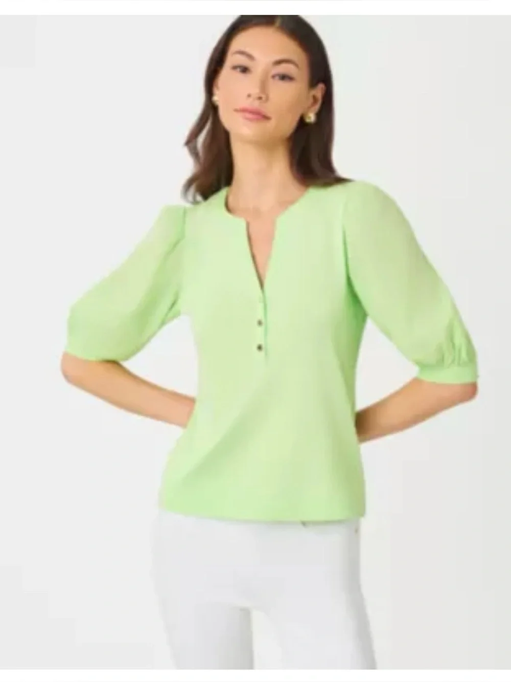 NWT LILLY PULITZER RONSON TOP MEDIUM PISTACHIO GREEN